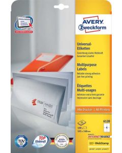 Photo Étiquettes adhésives - 105 x 148 mm - Blanc AVERY 6120