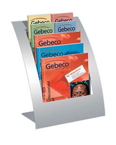 Photo Présentoir à prospectus 5 bacs - A4/DL - Gris/Argent : KERKMANN Varia 6506