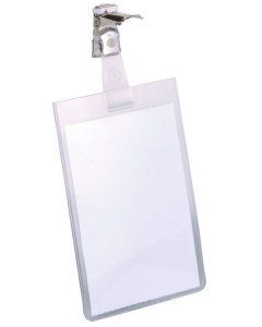 Photo DURABLE :  Lot de 25 badges verticaux avec clip - 90 x 60 mm
