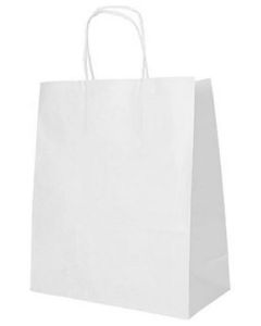 Photo Sac en papier avec anse - 280 x 220 x 100 mm - Blanc PAP STAR