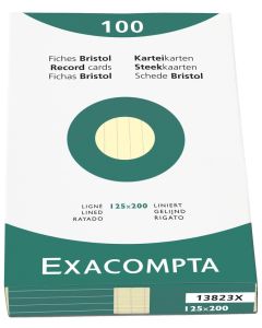 Photo Fiches Bristol lignées - 125 x 200 mm - Jaune EXACOMPTA Image