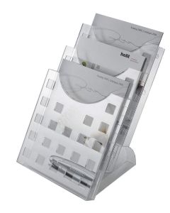 Photo Porte-revues de table 3 compartiments A4 - Transparent : HELIT H6102702