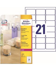 Photo Étiquettes adhésives résistantes - 63,5 x 38,1 mm - Transparent AVERY