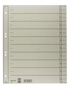 Photo Lot de 100 Intercalaires en carton 230 g - 240 x 300 mm - Gris : LEITZ - 1658-00-85