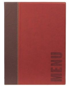 Protège-menus A4 - Imitation cuir - Bordeaux : SECURIT Trendy image