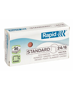 Photo RAPID 24855700 : Boite de 1000 agrafes cuivrées - 24/6