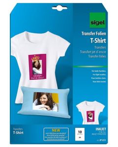 SIGEL  : Lot de 10 films transfert tee shirts - Blanc   IP651