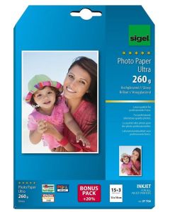 Photo SIGEL IP706 : papiers photos Ultra - 13 x 18 cm - 260 g/m² 