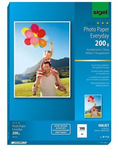 Photo SIGEL IP712 : Lot de papiers photos Brillant Everyday Plus - Format A4 - 200 g/m²