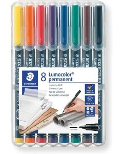 Photo STAEDTLER : Etui de 8 marqueurs permanents Lumocolor pour rétroprojecteur - 317 M WP8 