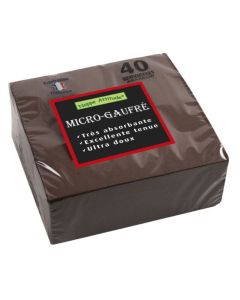 Serviettes de table Cocktail - 380 x 380 mm - Chocolat PRO NAPPE Lot de 40 image