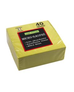 Serviettes de table Micro-Gaufrées - 380 x 380 mm Jaune PRO NAPPE Lot de 40 image