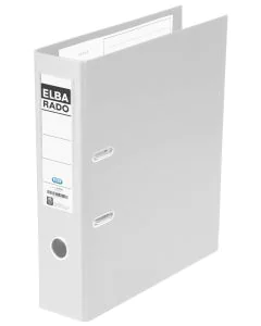 Classeur à levier en PVC - Dos 80 mm - Blanc : ELBA Rado Plast Image