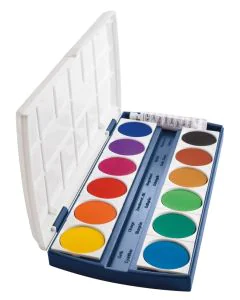 Boîte de peinture - Pastilles de 12 couleurs : HERLITZ Visuel