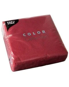 Photo Lot de 50 serviettes de table unies - Bordeaux PAP STAR Restaurant 14223