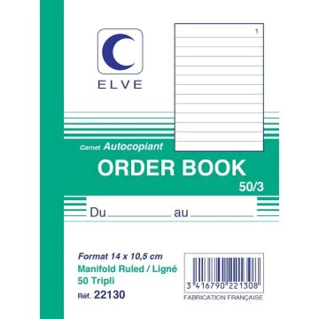 LIGNE TRAVERS : Carnet autocopiant Dupli 22130