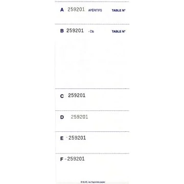 ELVE : Lot de 10 blocs  BRASSERIE - Autocopiants Tripli - 259 x 100 mm - 2218