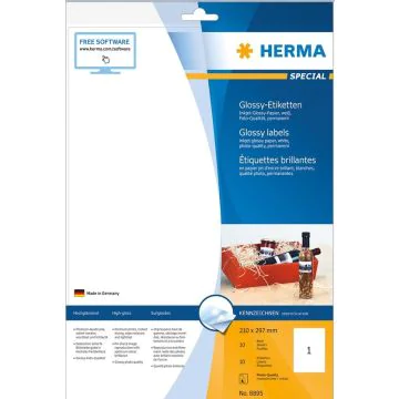 HERMA Étiquettes pour bouteilles 210 x 297 mm 8895 Blanc