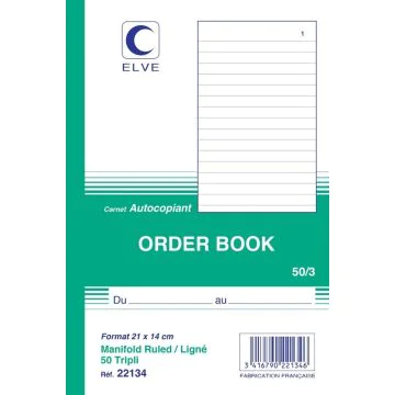 LIGNE TRAVERS : Carnet autocopiant Dupli 22134 - A5 COUVERTURE