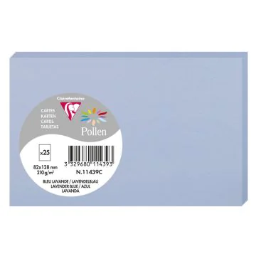 Photo Carte en papier - 82 x 128 mm - Bleu Lavande POLLEN Lot de 25 